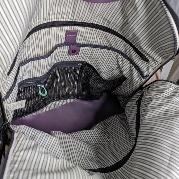 Lululemon Flowin' With My Omies Tote Gym Bag Floral Print Coated Canvas Zipper - Picture 3 of 11